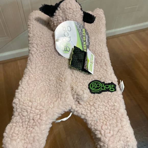 goDog Chew Guard  Technology Pink Sheep 14” Plush Dog Toy with Squeaker - Picture 4 of 8